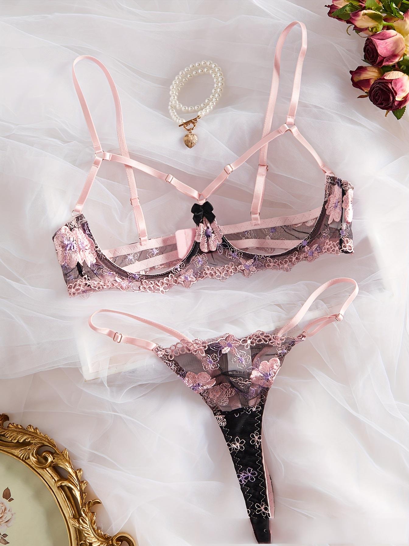 New lace embroidery sexy lingerie design set hollow sexy hot pure desire French high quality hot girl bra