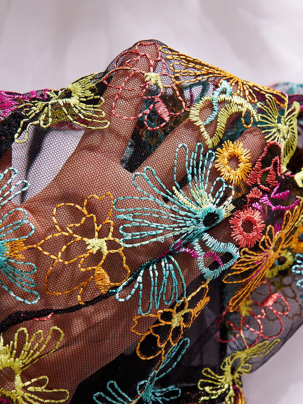 High-end Color Embroidered Sexy Lace Underwire Push-up Waist-Shaping Sheer Slimming Erotic Bodysuit