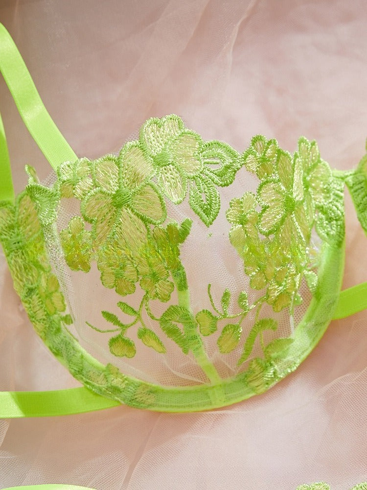 Sexy Sheer Lace Lingerie Set for Women – Tempting Transparent Bra & Panty Uniform with Push-Up Support, Flirty See-Through Design