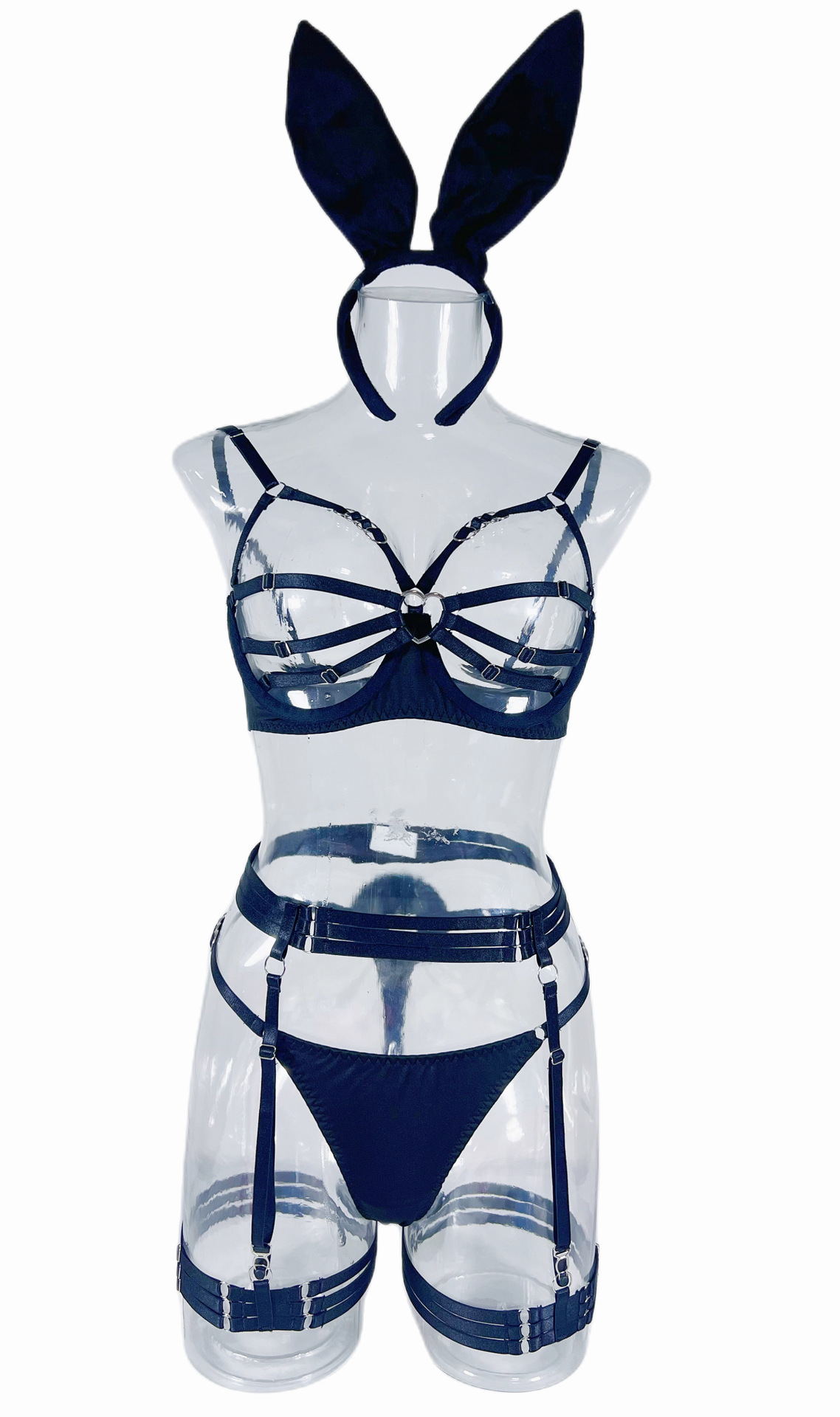 Hot Sexy Hollow-Out Bunny Lingerie Se 5-Piece Role Play Costume for Bold Women