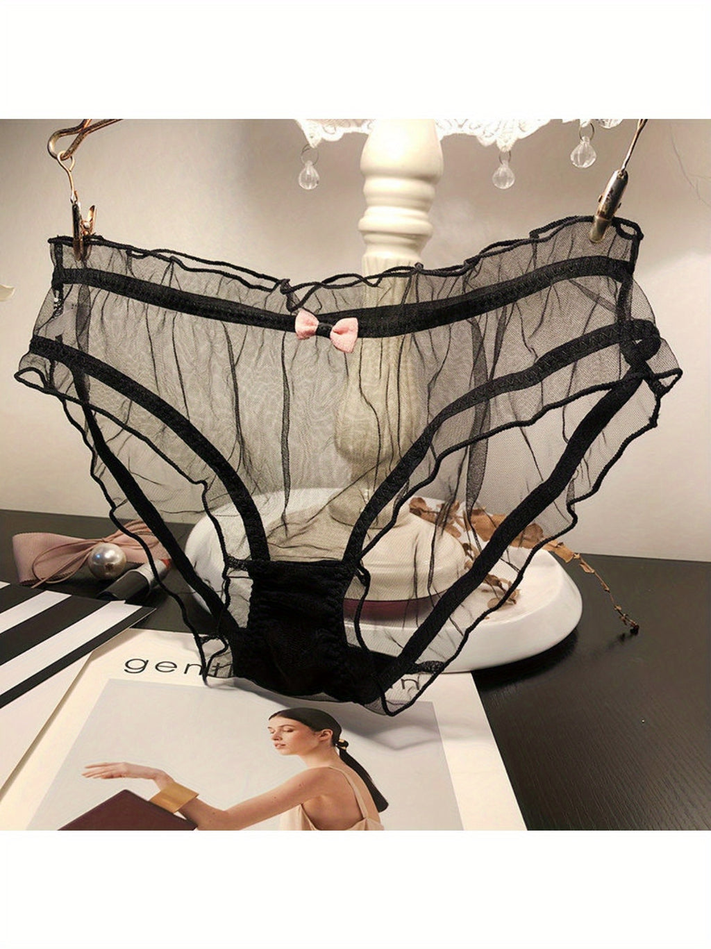 Delicate Transparent Lace Underwear - Seductive Design Blending Femininity & Allure