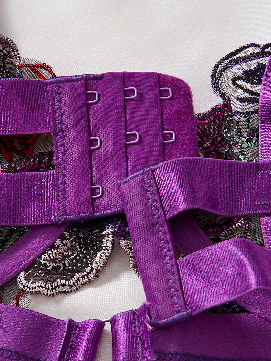 High-end Color Embroidered Sexy Lace Underwire Push-up Waist-Shaping Sheer Slimming Erotic Bodysuit