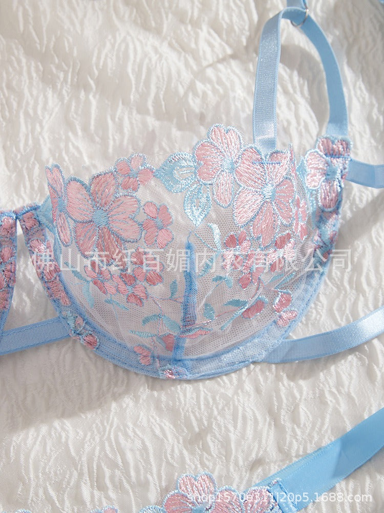 Sexy Sheer Lace Lingerie Set for Women – Tempting Transparent Bra & Panty Uniform with Push-Up Support, Flirty See-Through Design