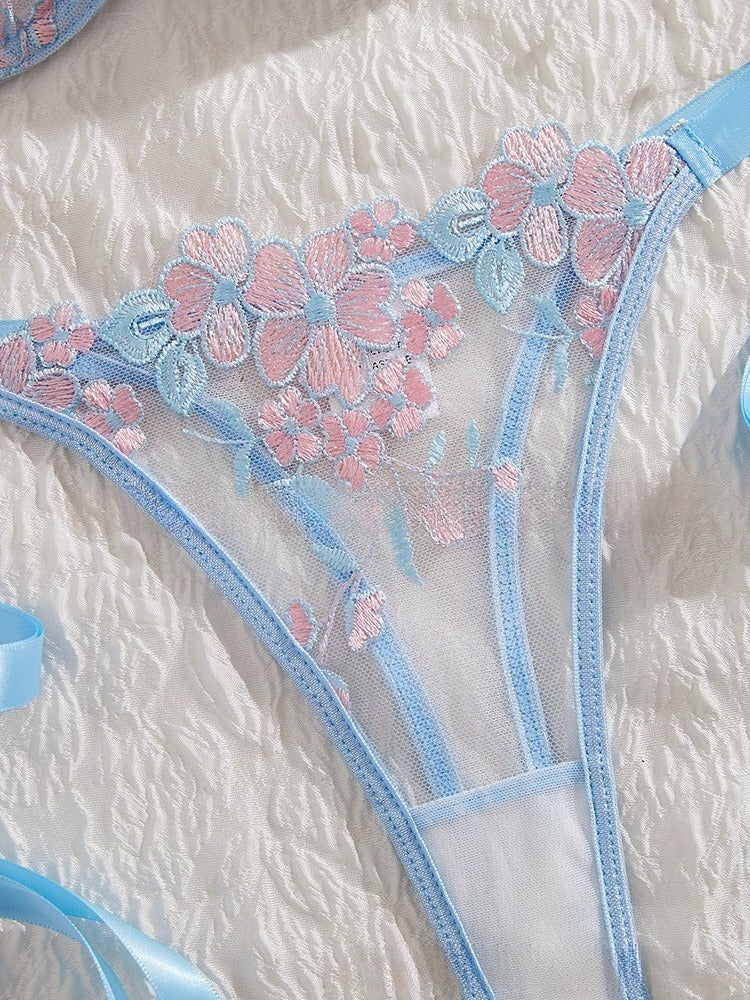 Sexy Sheer Lace Lingerie Set for Women – Tempting Transparent Bra & Panty Uniform with Push-Up Support, Flirty See-Through Design