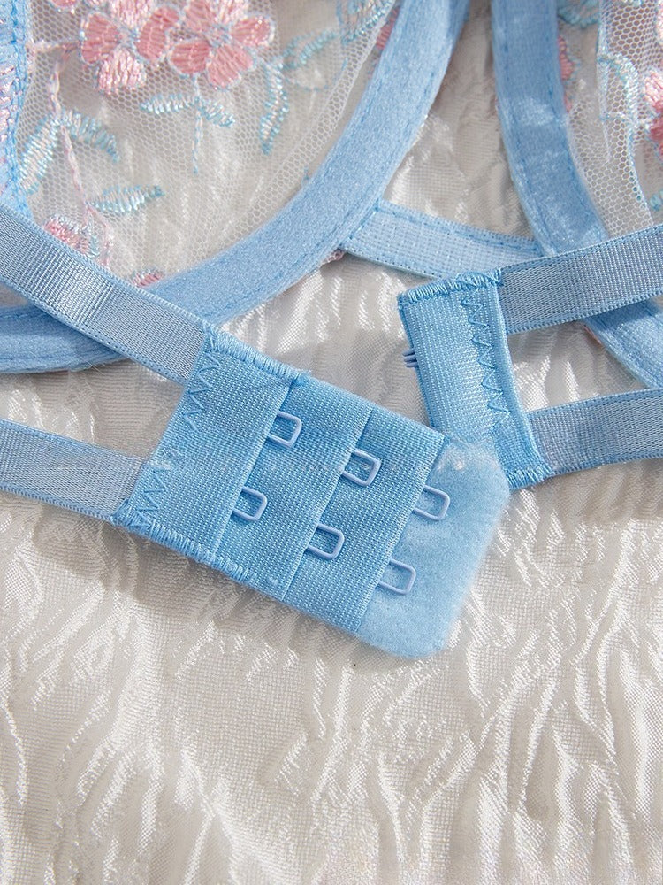 Sexy Sheer Lace Lingerie Set for Women – Tempting Transparent Bra & Panty Uniform with Push-Up Support, Flirty See-Through Design