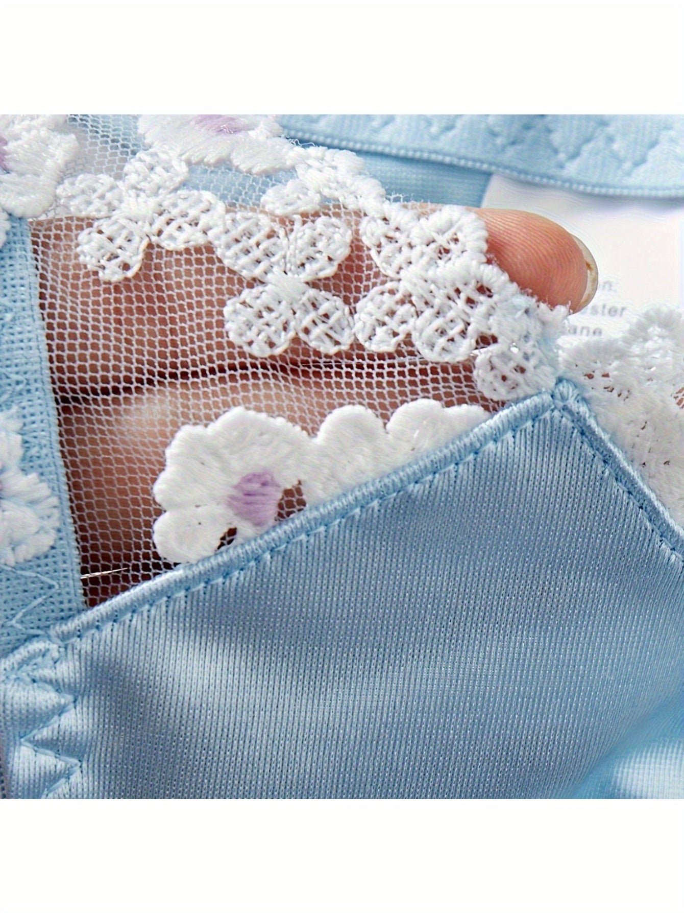 Hot design European and American lingerie French sexy blue flower comfortable high quality new lingerie set