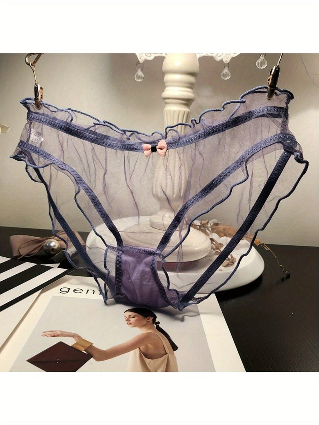 Delicate Transparent Lace Underwear - Seductive Design Blending Femininity & Allure